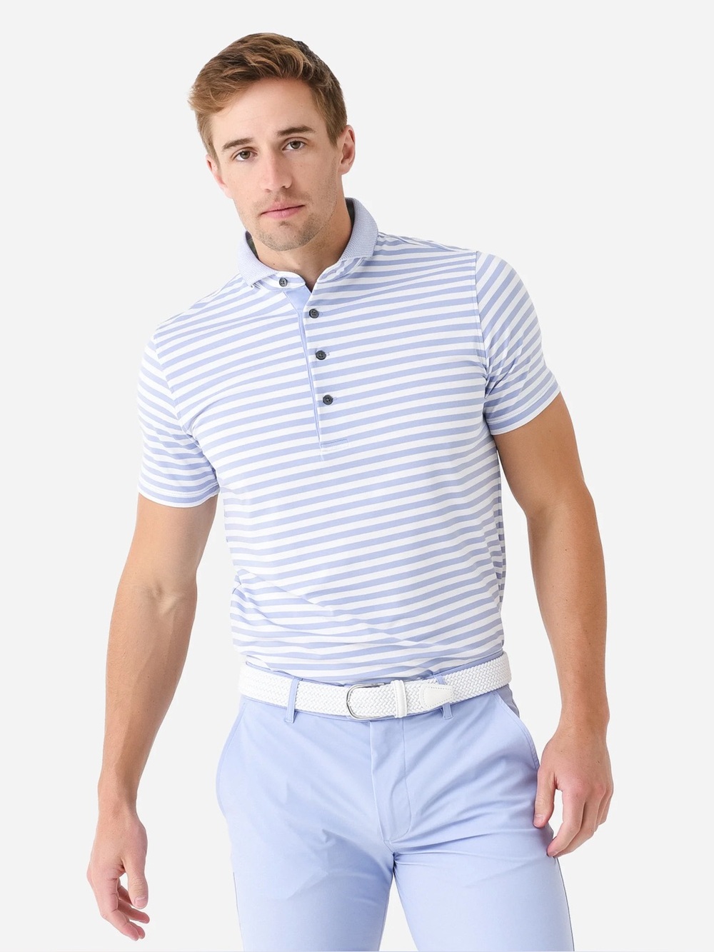 Greyson | Andulsia Stripped Polo | Blue and White | Size XL